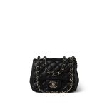 21P Black Lambskin Quilted Mini Square Flap LGHW - Image 15