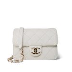 22C White Caviar Quilted Like A Wallet Flap Bag LGHW - Image 11