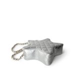 24C Metallic Silver Lambskin Quilted Star Bag Light Gold Hardware - Image 9