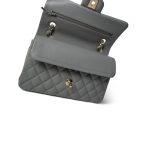 20C Grey Caviar Quilted Classic Flap Small LGHW - Image 13
