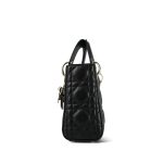 Mini Lady Dior Bag Black Lambskin Cannage Light Gold Hardware - Image 8