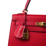Kelly Sellier 25 Rouge Casaque Epsom Gold Plated X Stamp - Image 4