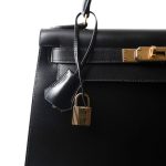 Kelly Sellier 28 Black Box Calfskin Gold Plated [A] Stamp - Image 2