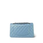Pearly Blue Calfskin Classic Flap Medium Light Gold Hardware - Image 4