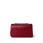 Red Lambskin Quilted Classic Flap Small GHW - Image 5