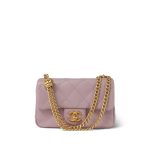 24P Pink Caviar Quilted Sweetheart Mini Flap Aged Gold Hardware - Image 12