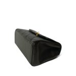 Black Lambskin Quilted Double Chain Top Handle Gold Hardware - Image 6
