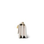 White Caviar Quilted Flap Charm Wallet On Chain WOC Gold Hardware - Image 4