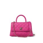 22K Pink Caviar Quilted Small Coco Handle Light Gold Hardware - Image 5