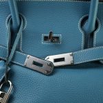 Shoulder Birkin 42 JPG Bleu Jean Clemence Palladium Plated [J] Stamp - Image 17