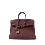Birkin 25 Rouge H Veau Togo Gold Plated Y Stamp - Image 9
