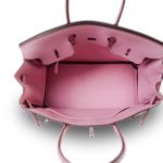 Birkin 25 Rose Sakura Swift Palladium Plated T Stamp - Image 8