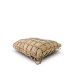 Beige Suede Chain Frame Shopping Tote Light Gold Hardware - Image 9