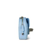 Light Blue Lambskin Quilted Large Heart Bag Light Gold Hardware - Image 5