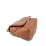 21K Caramel Lambskin Quilted 19 Flap Small MHW - Image 9