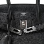 Birkin 25 Noir Veau Togo Palladium Plated A Stamp - Image 4