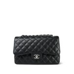 Black Caviar Quilted Jumbo Classic Flap Silver Hardware