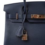 Birkin 30 Bleu Nuit Veau Togo Rose Gold Plated D Stamp - Image 3