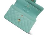 20c Tiffany Blue Caviar Quilted Small Classic Flap LGHW - Image 14
