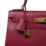 Kelly Sellier 28 Rouge Grenat Epsom Gold Plated C Stamp - Image 9