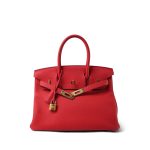 Birkin 30 Rouge de Coeur Veau Togo Gold Plated D Stamp - Image 4