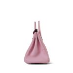 Birkin 25 Rose Sakura Swift Palladium Plated T Stamp - Image 9