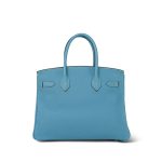 Birkin 30 Bleu Jean Togo Palladium Plated E Square Stamp - Image 11