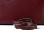 Kelly 28 Rouge H Courchevel Sellier White Stitching Gold Plated F Square Stamp - Image 4