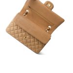 Vintage Beige Lambskin Quilted Medium Classic Flap Gold Hardware - Image 13