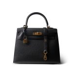 Kelly Sellier 25 Black Epsom Gold Plated Y Stamp