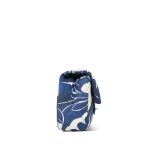 22B Navy/White Floral Printed Silk Single Flap Bag Medium Silver Hardware - Image 4