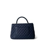 Navy Caviar Quilted Coco Handle Large Aged Gold Hardware - Image 3