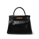 Kelly 28 Black Box Calfskin Gold Plated U Circle Stamp - Image 7