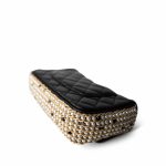 Black Lambskin Quilted Mini River of Pearls Flap Bag Aged Gold Hardware - Image 6