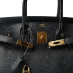Birkin 35 Black Ardennes Gold Plated [A] Stamp - Image 5
