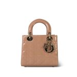 Nude/ Rose Lady Dior Patent Cannage Small - Image 3