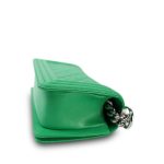 Green Caviar Quilted Boy Bag Small Silver Hardware - Image 8