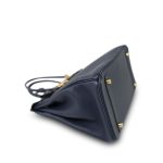 Birkin 30 Bleu Indigo Veau Togo Gold Plated X Stamp - Image 13