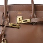Birkin 40 Brown Evergrain Gold Plated [B] Stamp - Image 19