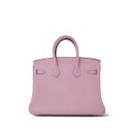 Birkin 25 Rose Sakura Swift Palladium Plated T Stamp - Image 10