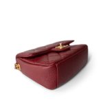 Burgundy Caviar Quilted Chain Medallion Flap Mini Antique Gold Hardware - Image 10