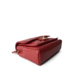 Red Lambskin Quilted Single Flap Chain Leather Link Bag - Image 9