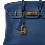 Birkin 25 Deep Blue Taurillon Gold Plated Y Stamp - Image 2