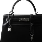 SOLD Kelly Sellier 28 Black Box Calfskin Palladium Plated [G] Stamp - Image 5