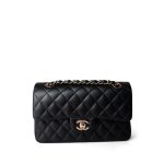 21B Black Lambskin Quilted Classic Flap Small Rose Gold Hardware