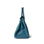 Birkin 30 Blue Jean Togo Palladium Plated L Square Stamp - Image 5