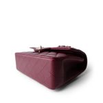 Wine/Burgundy Caviar Quilted Small Classic Double Flap LGHW - Image 6
