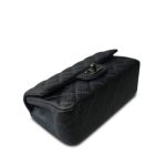 15C Charcoal Glittery Caviar Quilted Mini Rectangular Flap - Image 7
