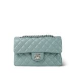 Blue Caviar Quilted Classic Flap Small Silver Hardware