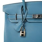 Birkin 30 Blue Jean Swift Palladium Plated J Square Stamp - Image 3